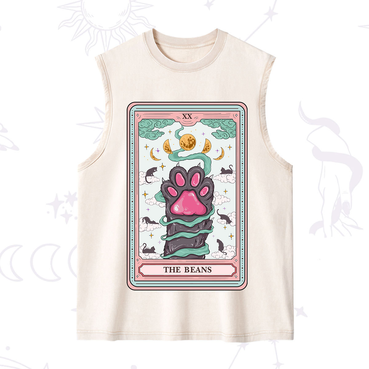 Purplehecate The Beans Cat Tarot Washed Tank