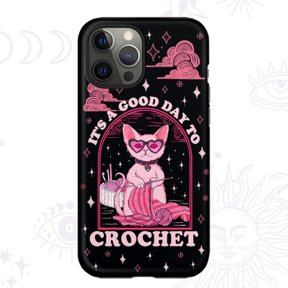 Purplehecate It's A Good Day To Crochet Crop Phone Case