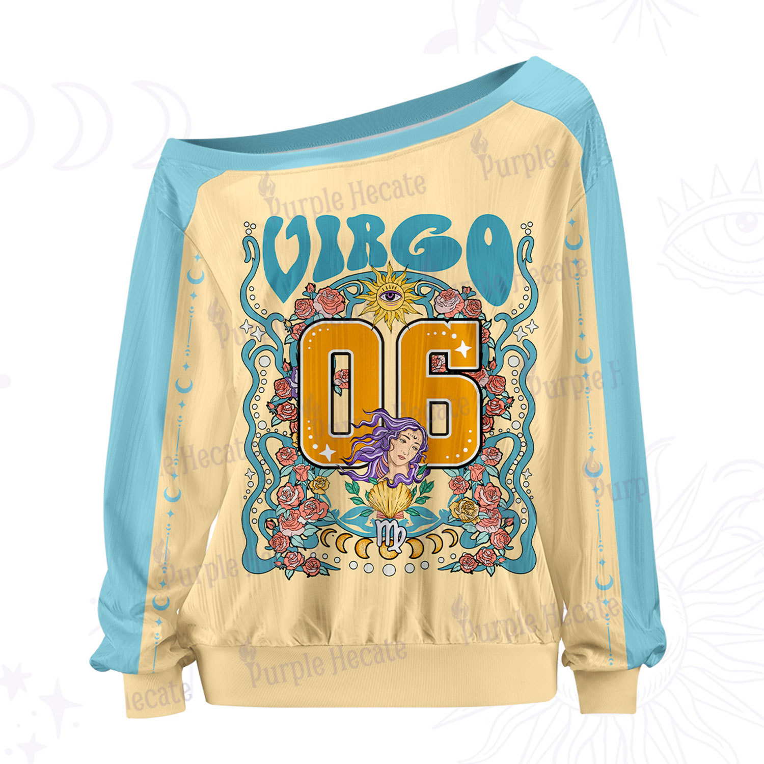 Purplehecate Virgo Spirit Zodiac Off The Shoulder Graphic Jersey