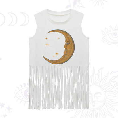 Purplehecate Celestial Moon Fringe Tank Top