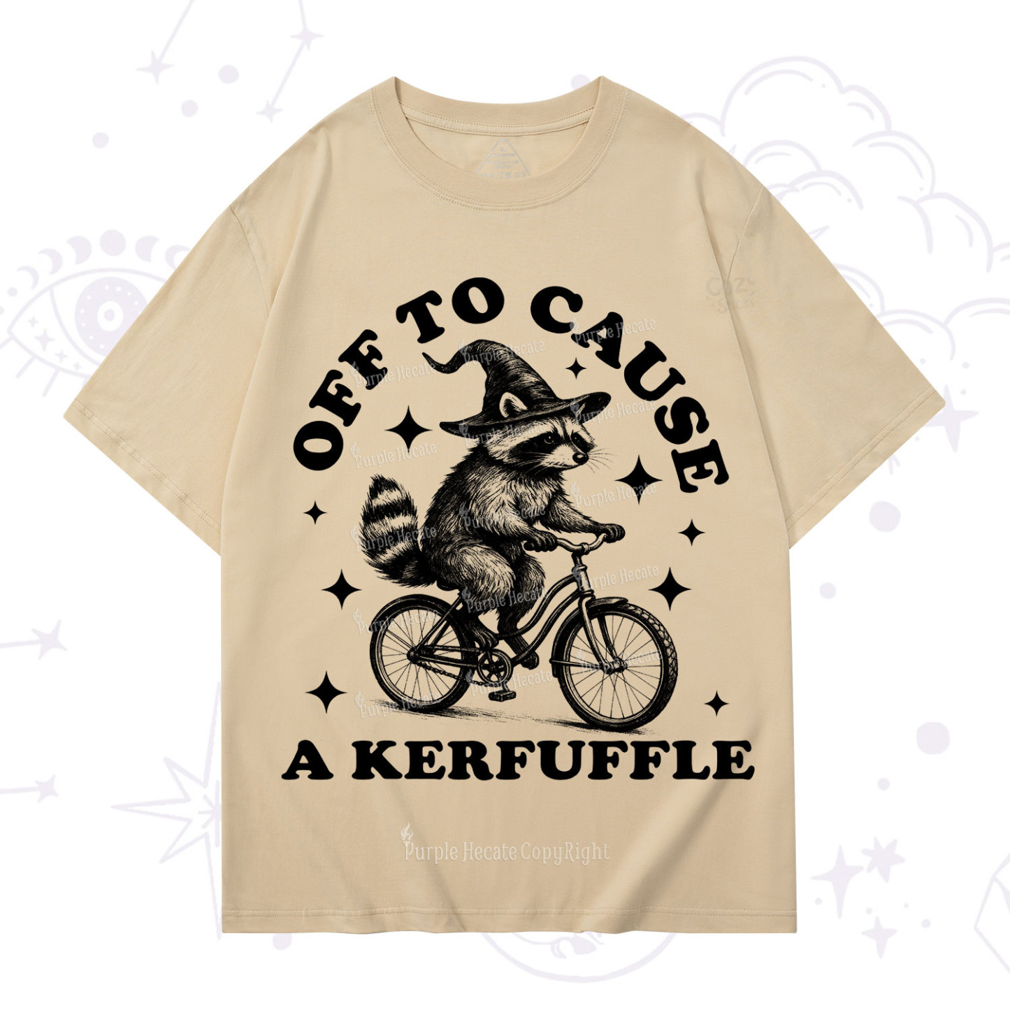 Purplehecate Off to Cause a Kerfuffle Raccoon T-Shirt