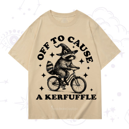 Purplehecate Off to Cause a Kerfuffle Raccoon T-Shirt