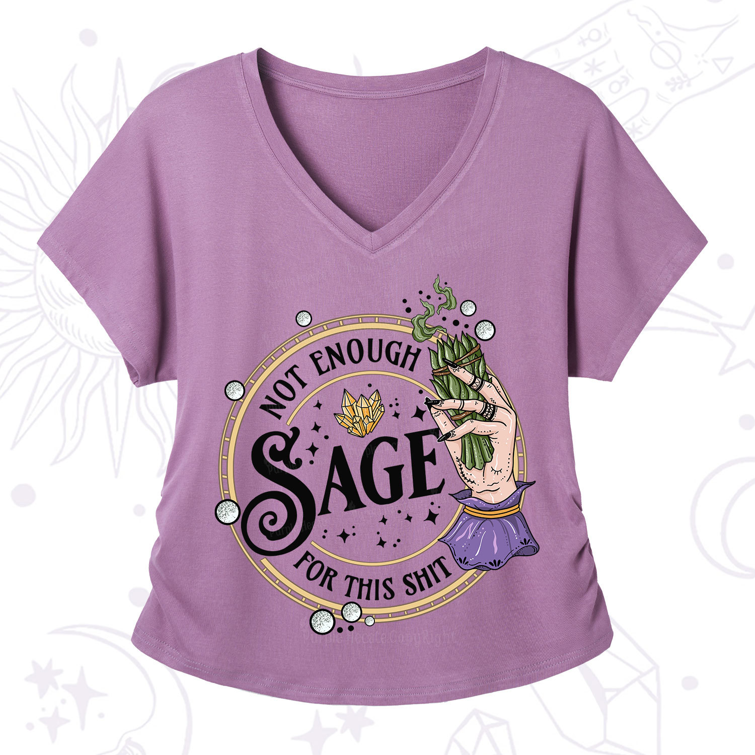 Purplehecate Not Enough Smudge for This Shit V-Neck T-Shirt