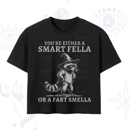 Purplehecate You're Either A Smart Fella or a Smart Fella  Crop T-Shirt