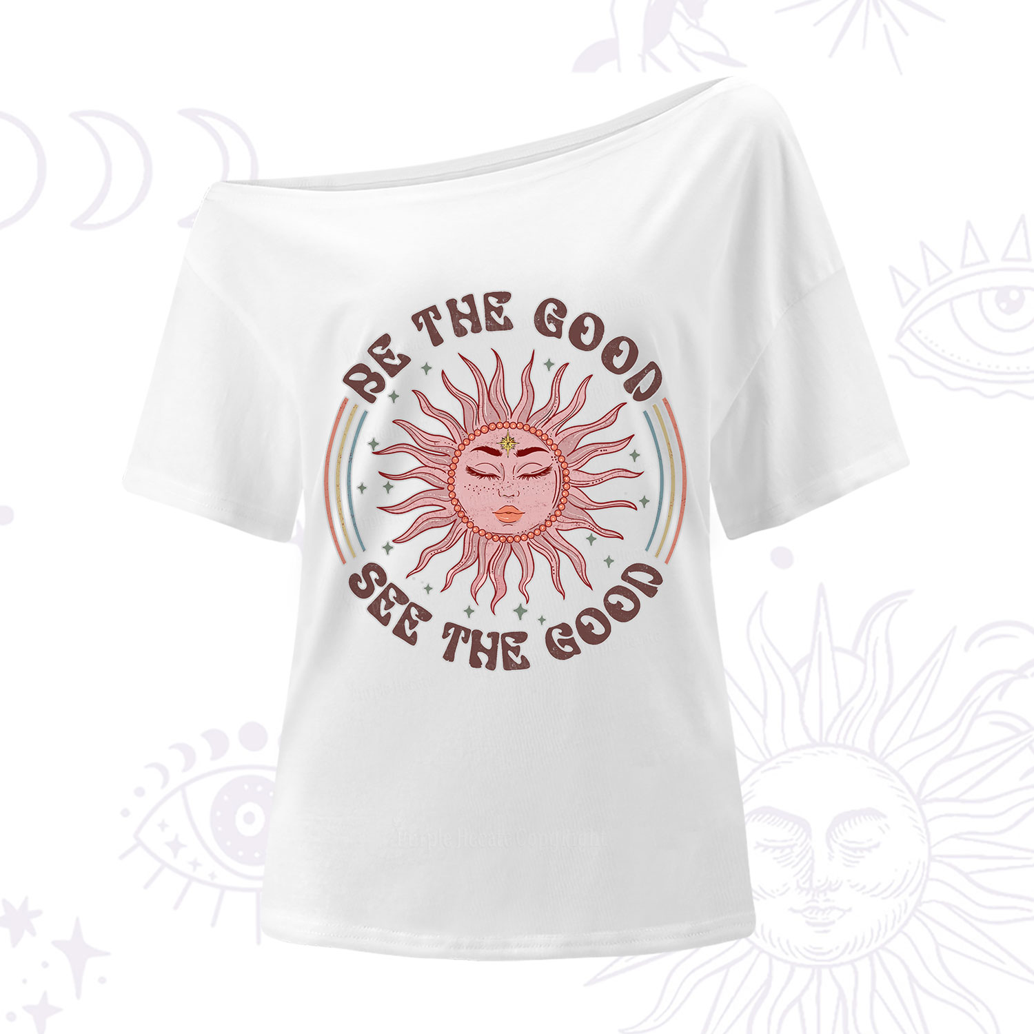 Purplehecate Be the Good See the Good One Shoulder T-Shirt