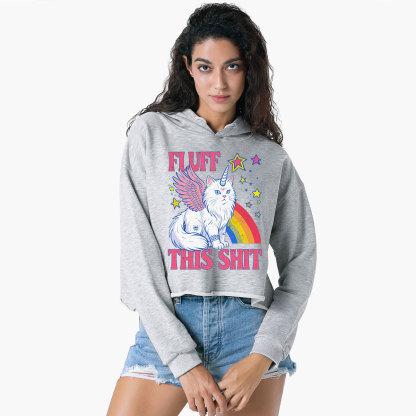 Purplehecate Fluff This Sh*t Cat Crop Hoodie