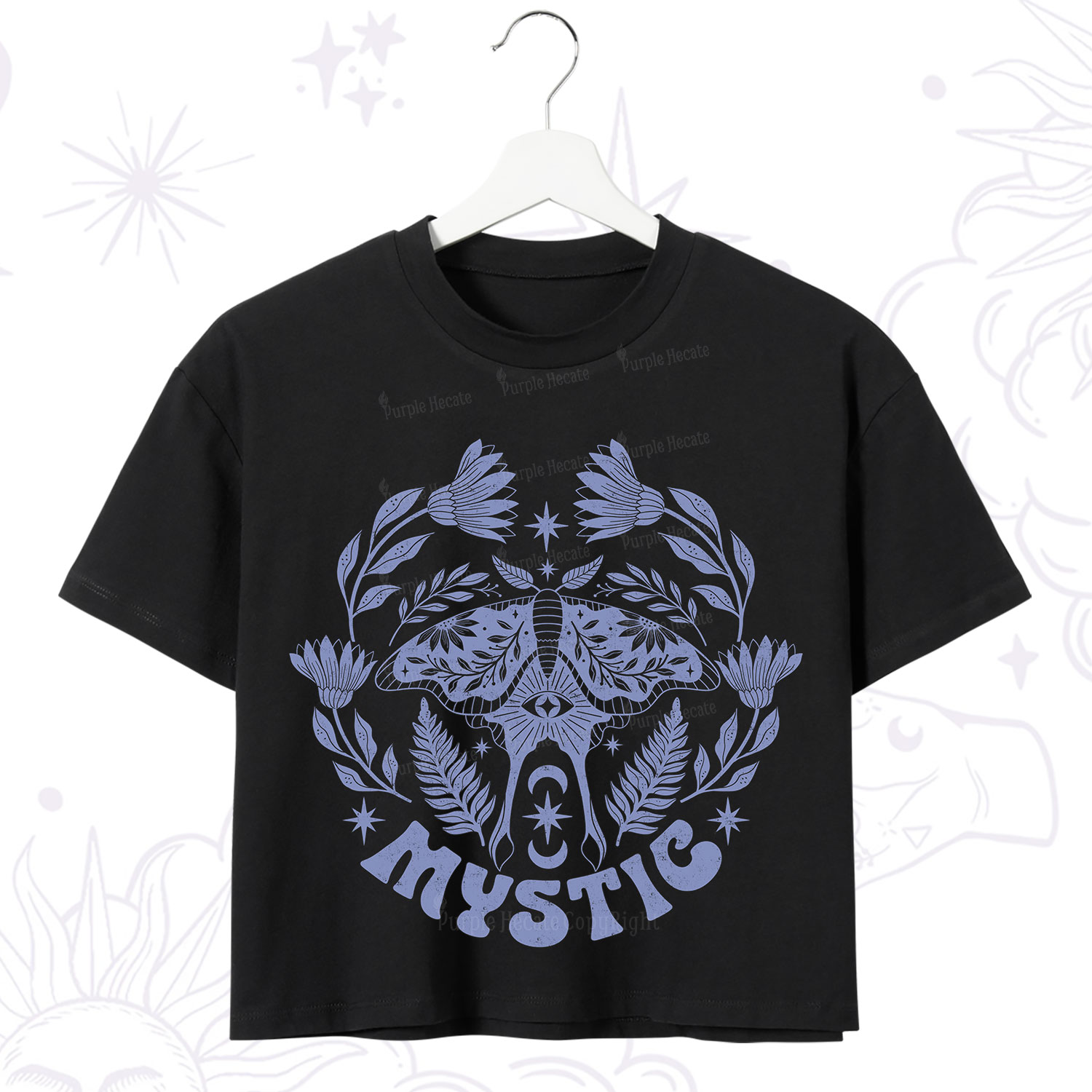 Purplehecate Mystic Moth Crop T-Shirt