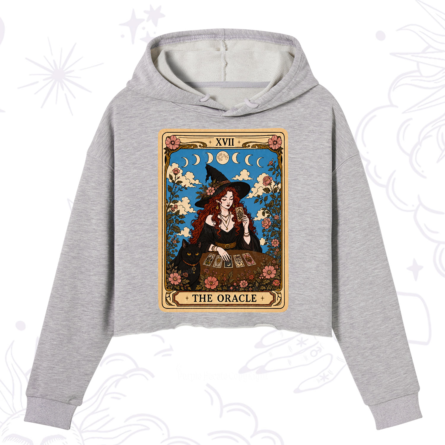 Purplehecate The Oracle Witch Tarot Crop Hoodie