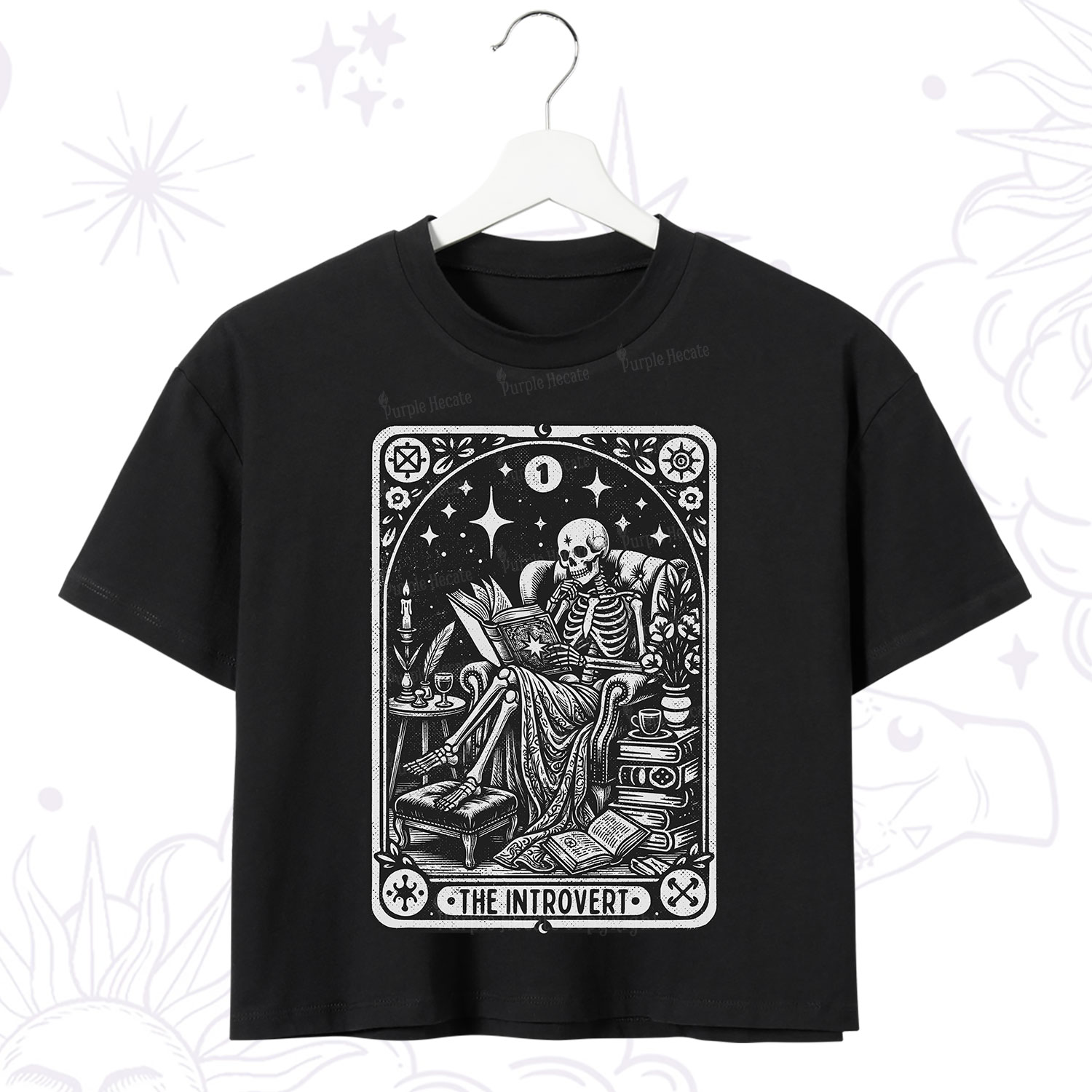 Purplehecate The Introvert Tarot Card Crop T-Shirt