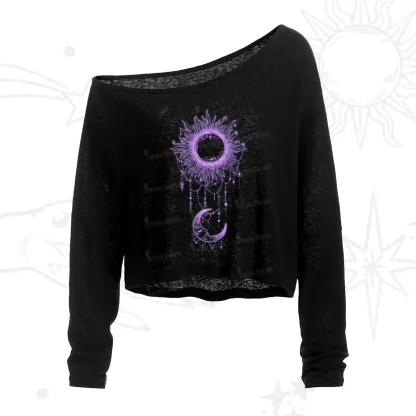 Purplehecate Radiance Of Sun And Moon One Shoulder Crop Shirt