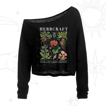 Purplehecate Magical Herbcraft One Shoulder Crop Shirt