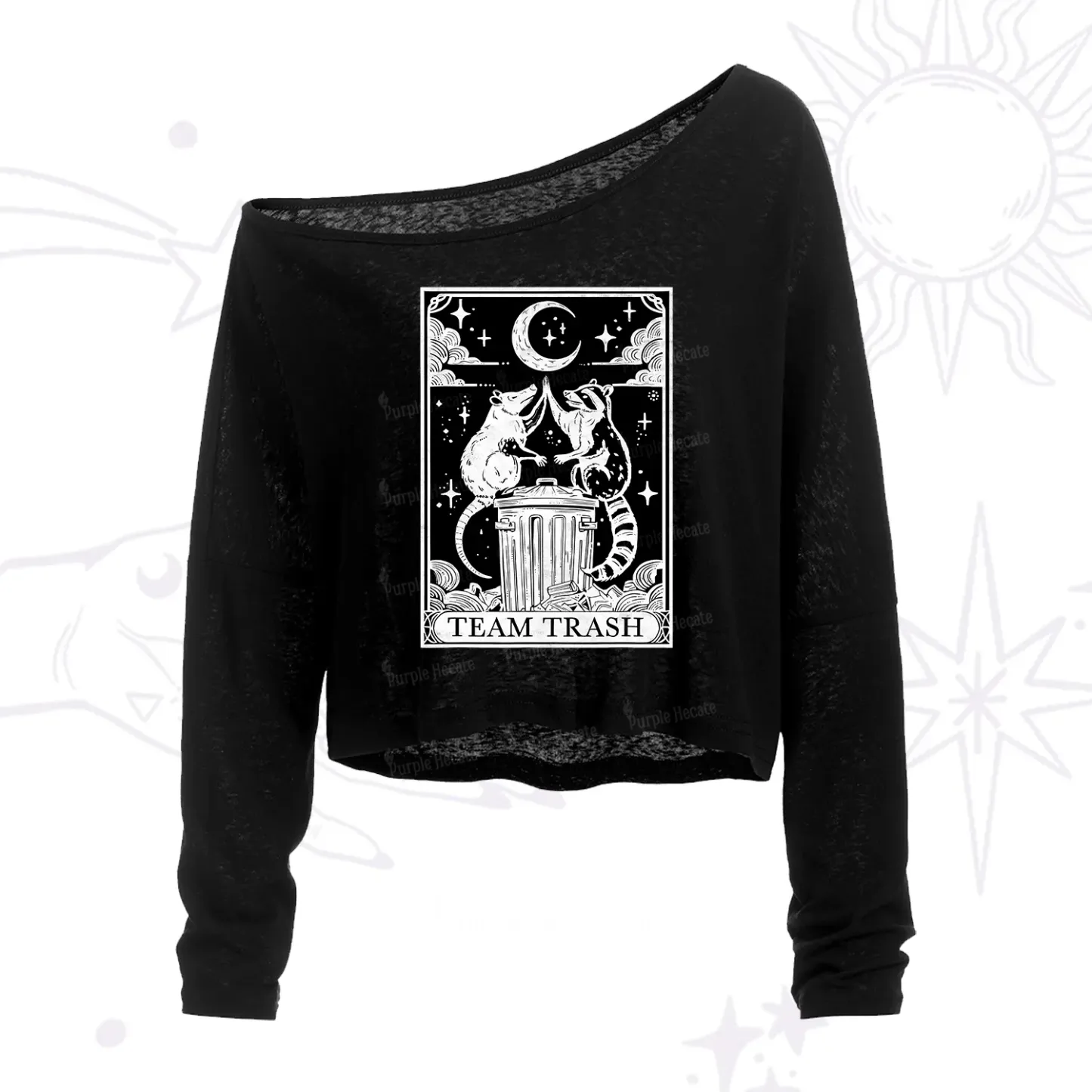 Purplehecate The Team Trash Tarot One Shoulder Crop Shirt