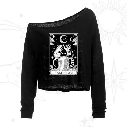 Purplehecate The Team Trash Tarot One Shoulder Crop Shirt