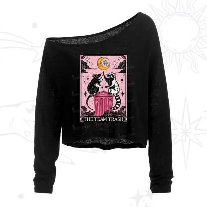 Purplehecate The Team Trash Opossum Tarot One Shoulder Crop Shirt