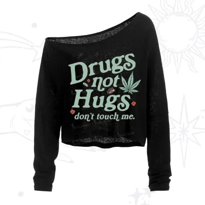 Purplehecate Sarcastic Weed One Shoulder Crop Shirt