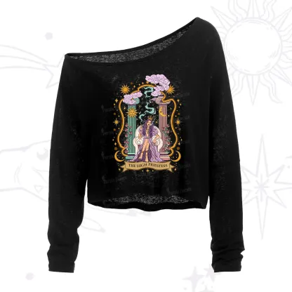 Purplehecate The High Priestess Goddess One Shoulder Crop Shirt