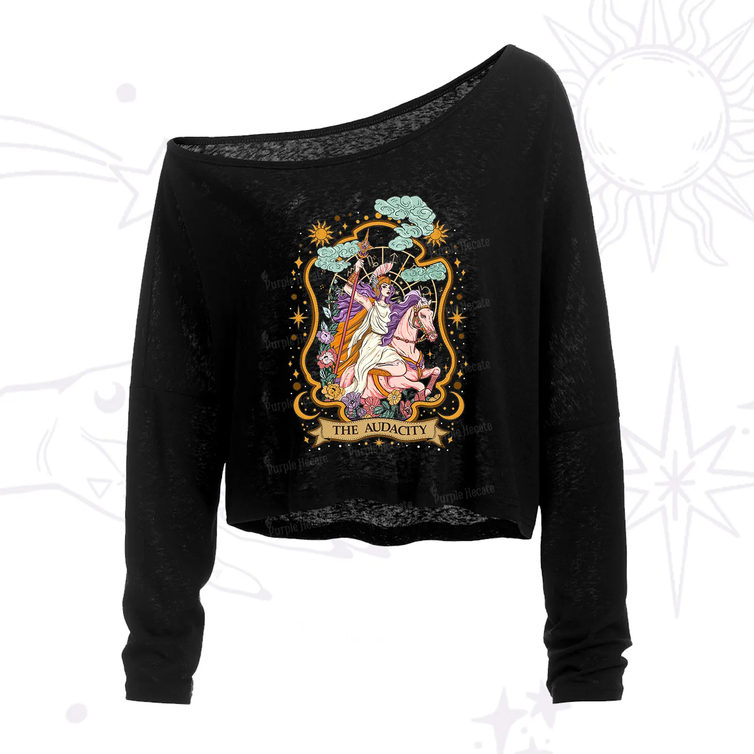Purplehecate The Audacity Goddess One Shoulder Crop Shirt