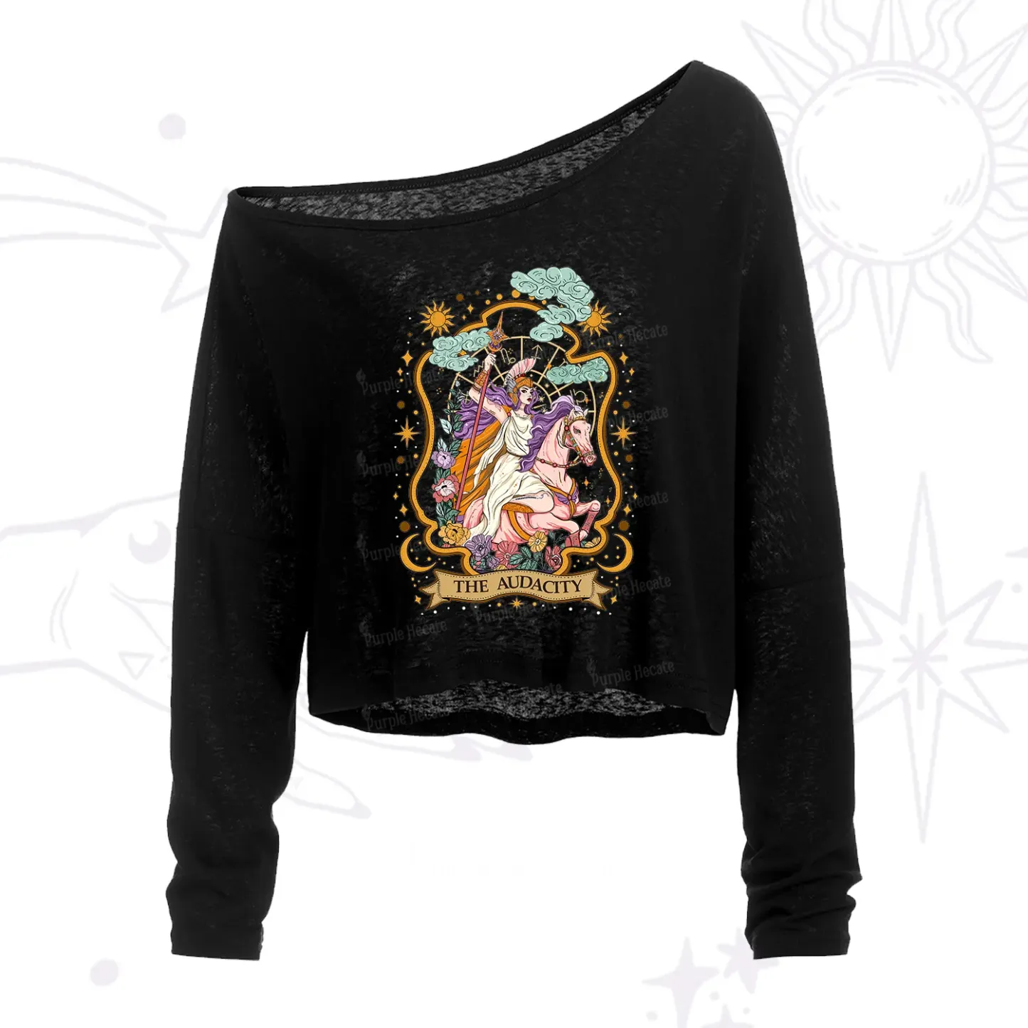 Purplehecate The Audacity Goddess One Shoulder Crop Shirt