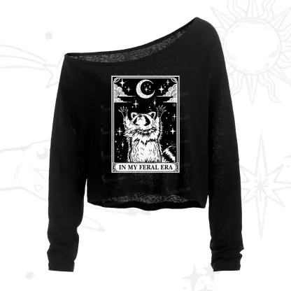 Purplehecate The In My Feral Era Oracle Card One Shoulder Crop Shirt
