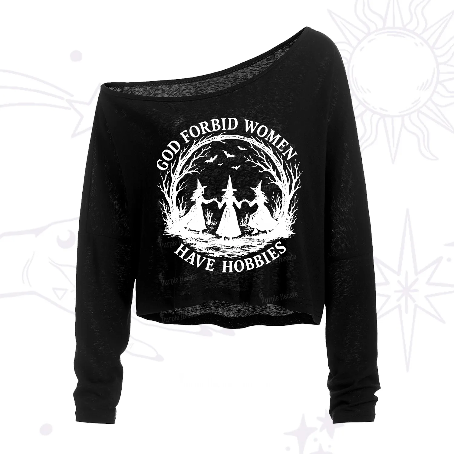 [Copy]Purplehecate The In My Feral Era Oracle Card One Shoulder Crop Shirt