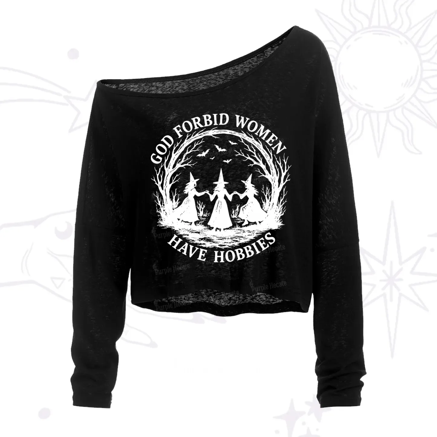 [Copy]Purplehecate The In My Feral Era Oracle Card One Shoulder Crop Shirt