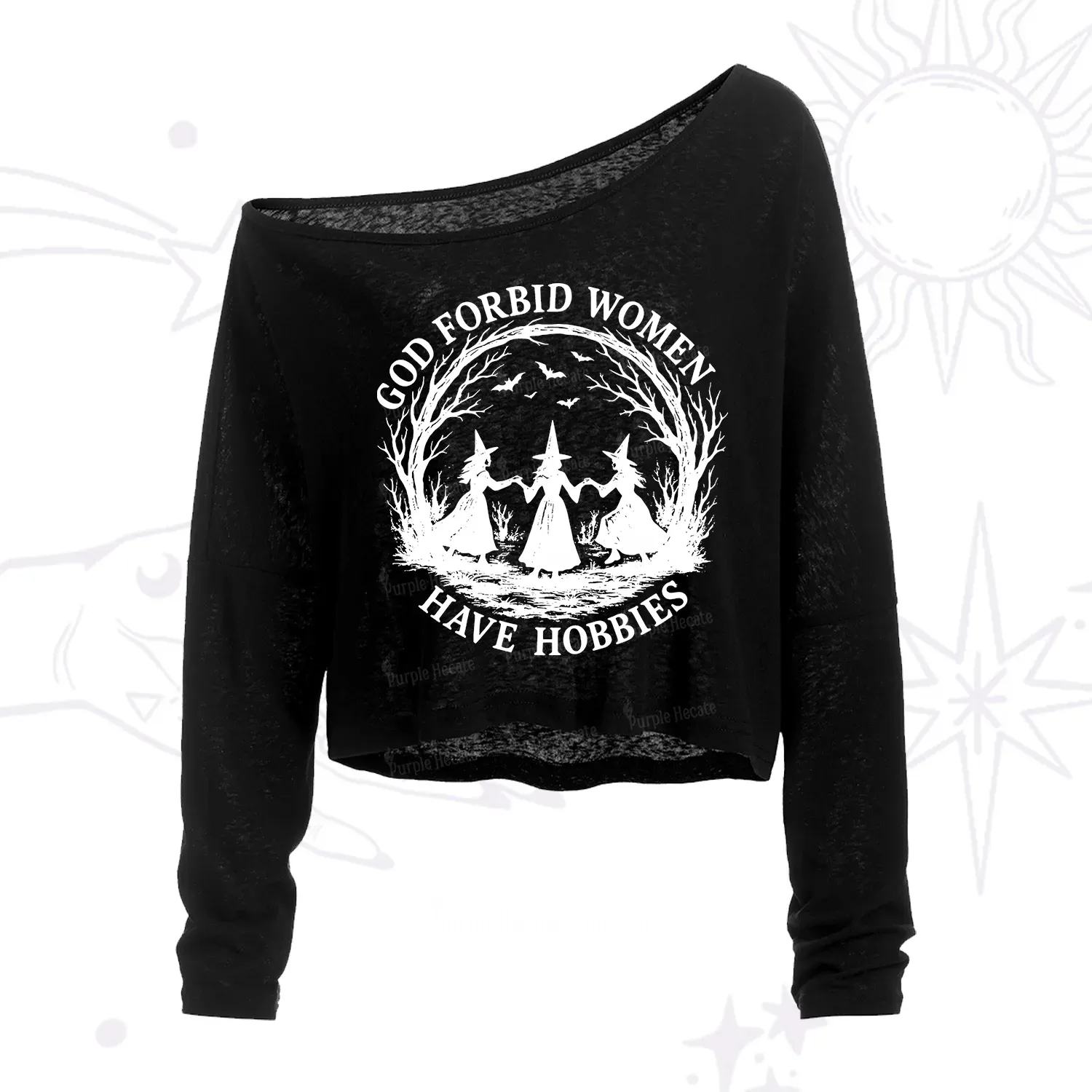 [Copy]Purplehecate The In My Feral Era Oracle Card One Shoulder Crop Shirt