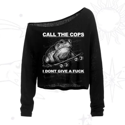 Purplehecate Call The Cops Frog One Shoulder Crop Shirt