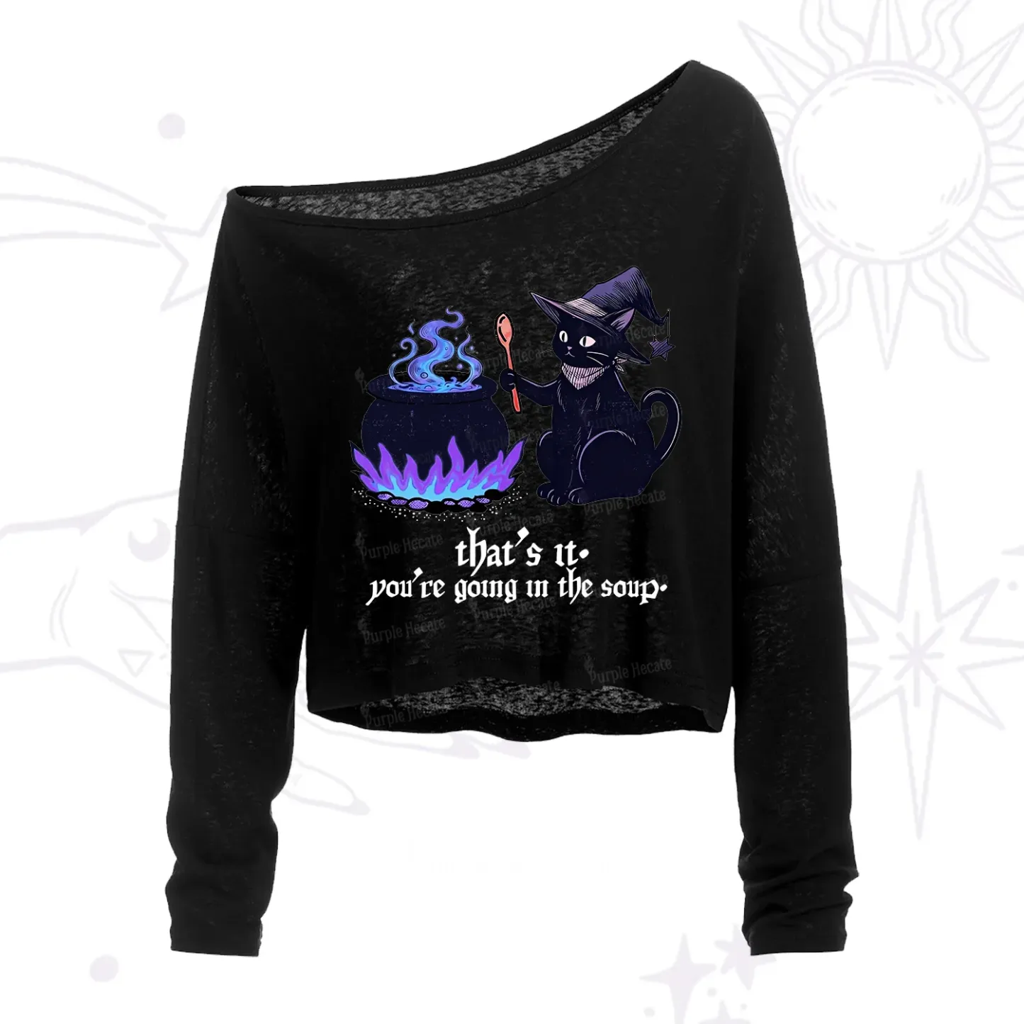 Purplehecate That's It You're Going In The Soup One Shoulder Crop Shirt