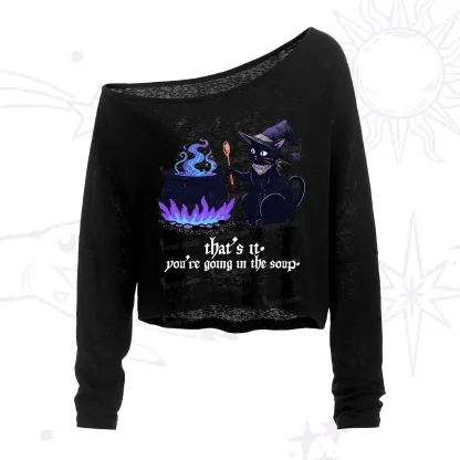 Purplehecate That's It You're Going In The Soup One Shoulder Crop Shirt