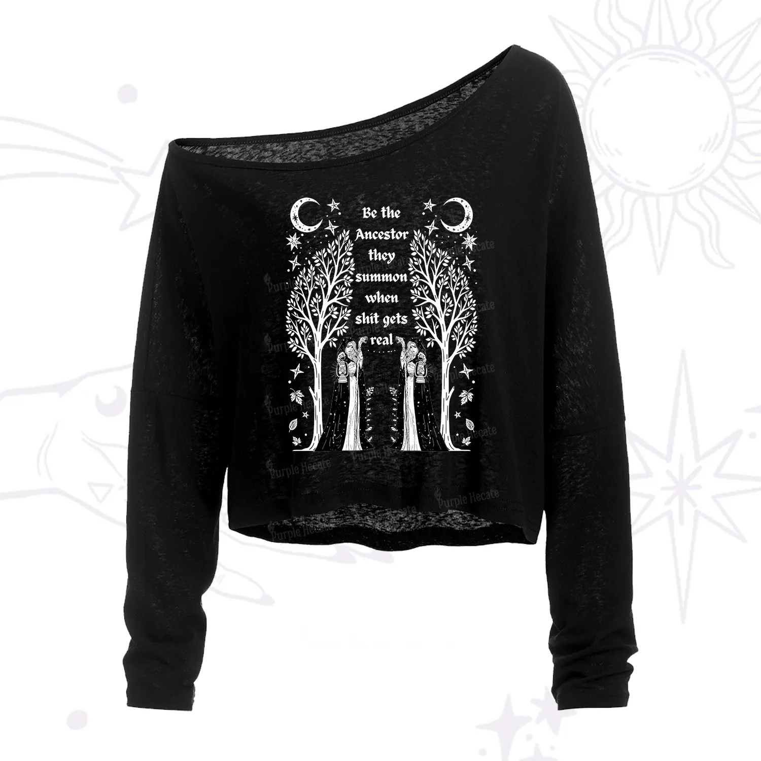 Purplehecate Be The Ancestor They Summon When Shit Gets Real One Shoulder Crop Shirt