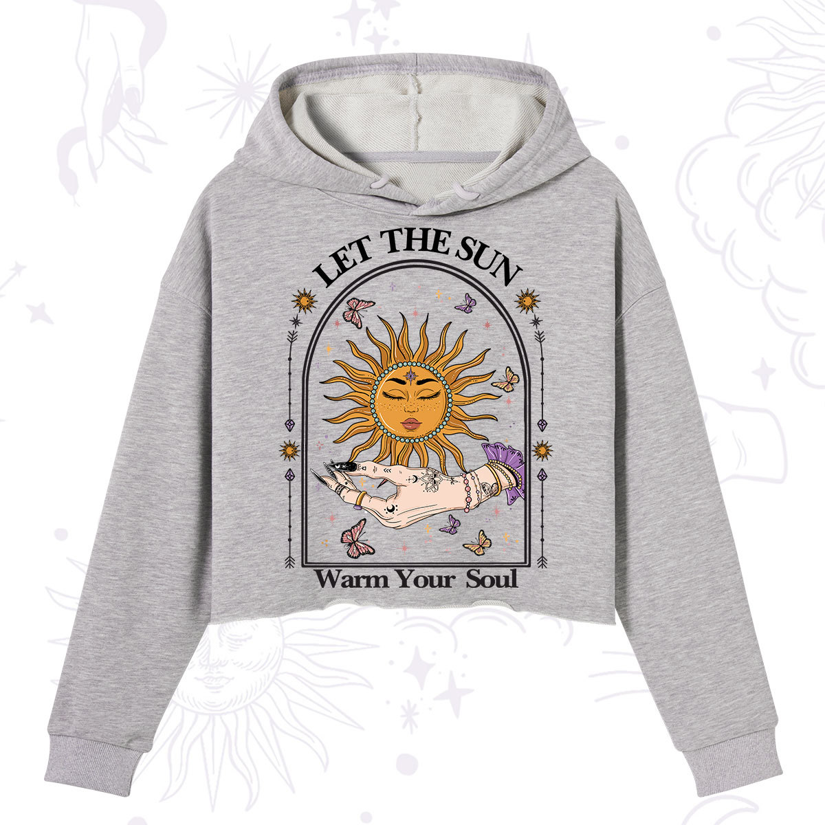 Purplehecate Let The Sun Warm Your Soul Crop Hoodie