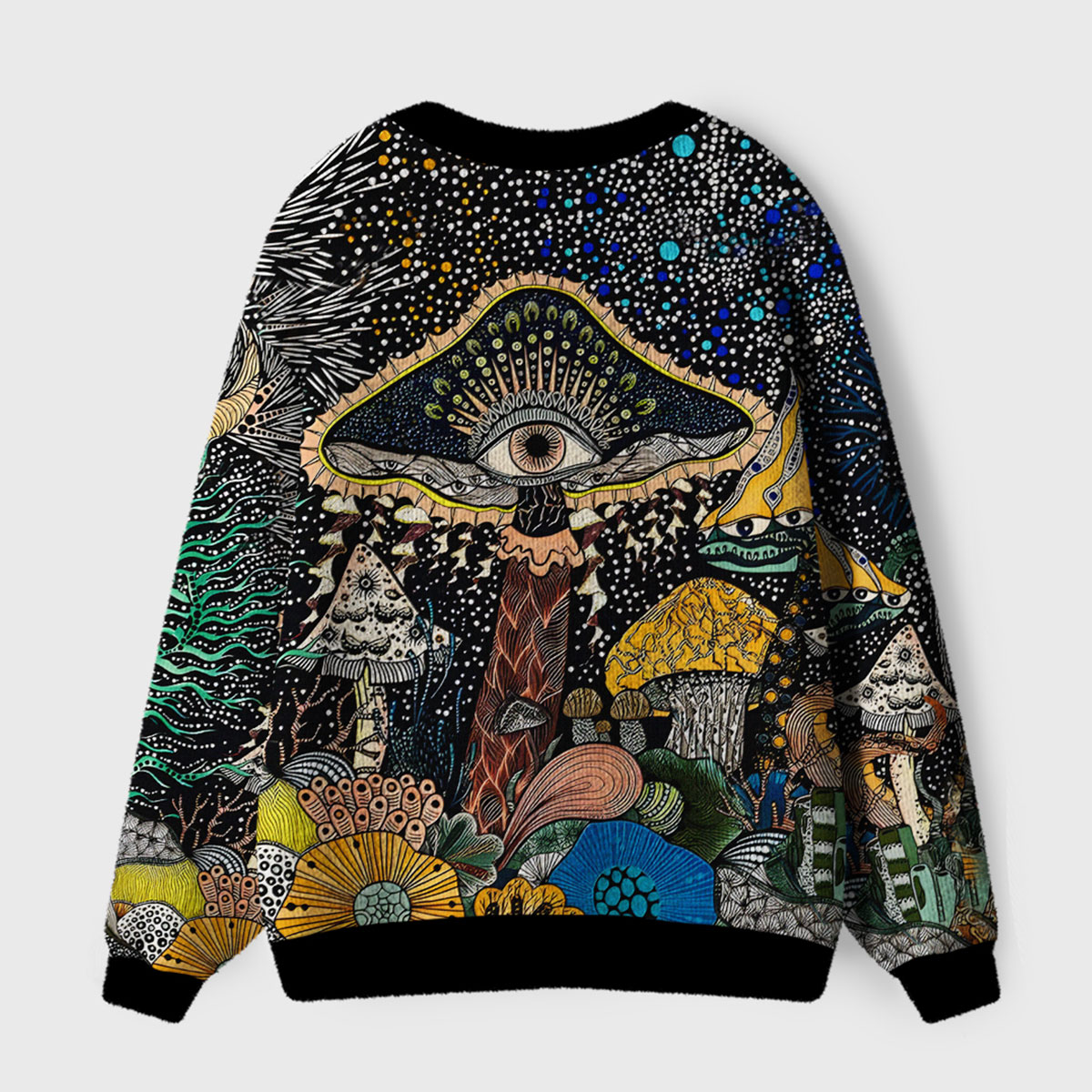 Purplehecate Enchanted Fungi Garden Ugly Cardigan Sweaters