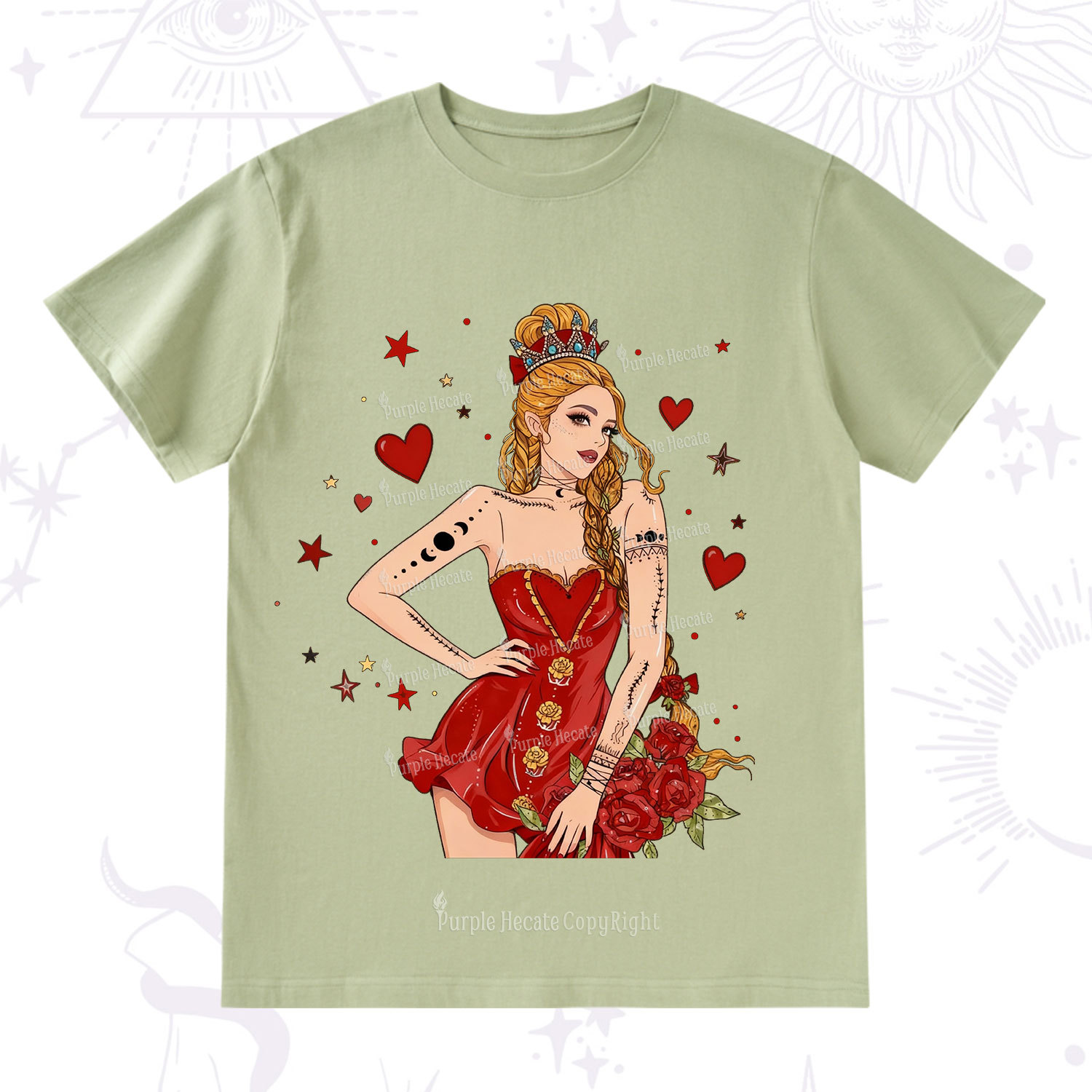 Purplehecate Eternal Bloom Heart Queen Valentine T-Shirt
