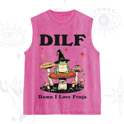 Purplehecate Dilf Damn I Love Frogs Washed Tank
