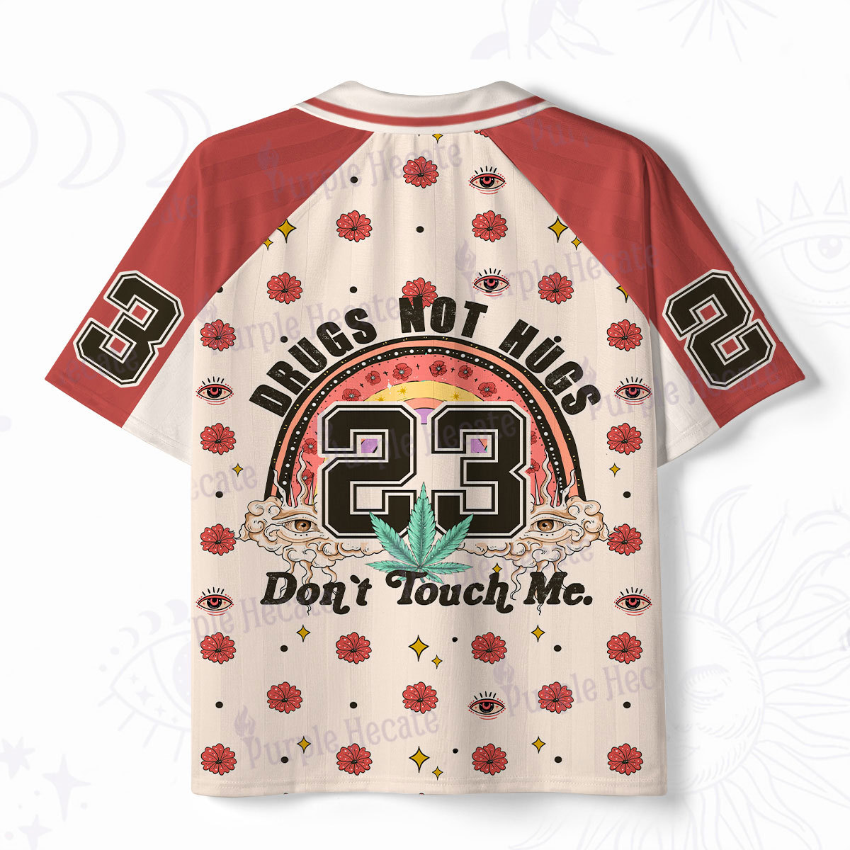 Purplehecate Drugs Not Hugs Don't Touch Me Polo Collar Unisex Jersey