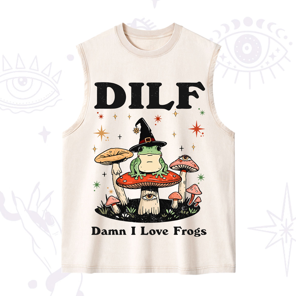 Purplehecate Dilf Damn I Love Frogs Washed Tank