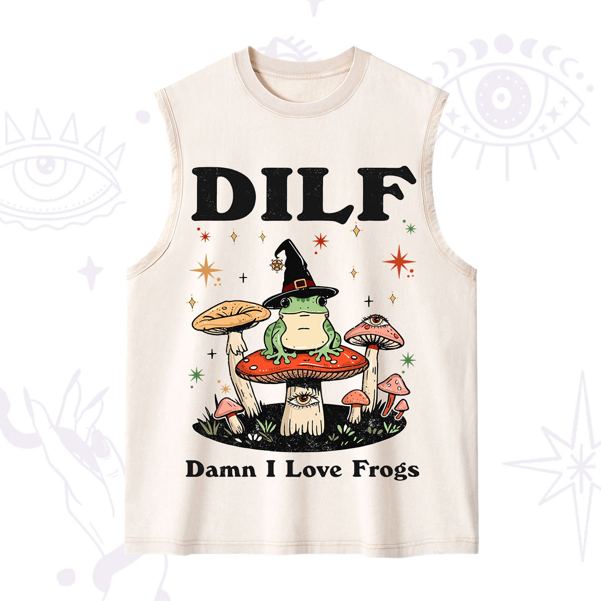 Purplehecate Dilf Damn I Love Frogs Washed Tank