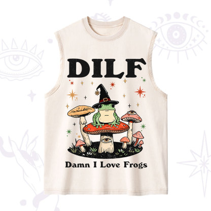 Purplehecate Dilf Damn I Love Frogs Washed Tank