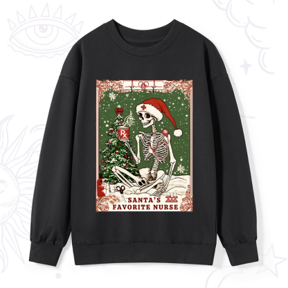 Purplehecate Christmas Santa's Favorite Nurse Tarot Sweatshirt