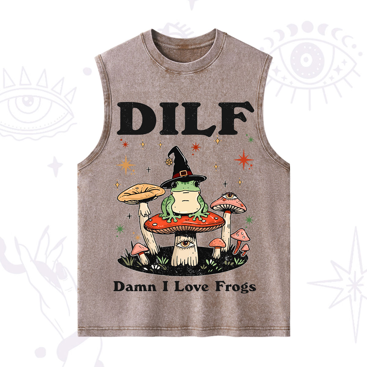 Purplehecate Dilf Damn I Love Frogs Washed Tank
