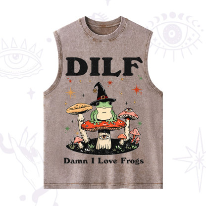 Purplehecate Dilf Damn I Love Frogs Washed Tank