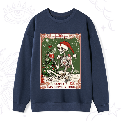 Purplehecate Christmas Santa's Favorite Nurse Tarot Sweatshirt