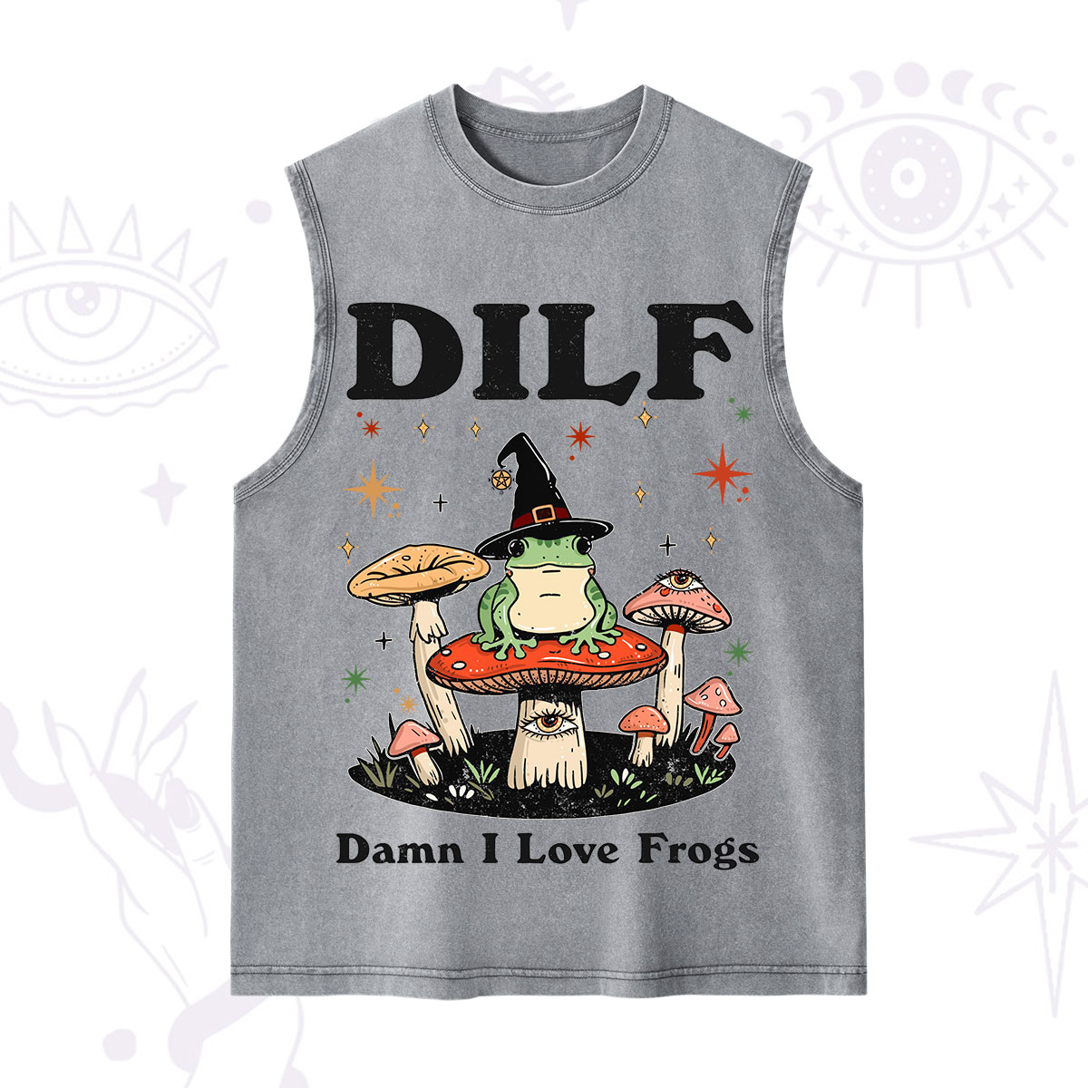 Purplehecate Dilf Damn I Love Frogs Washed Tank