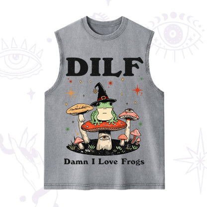Purplehecate Dilf Damn I Love Frogs Washed Tank