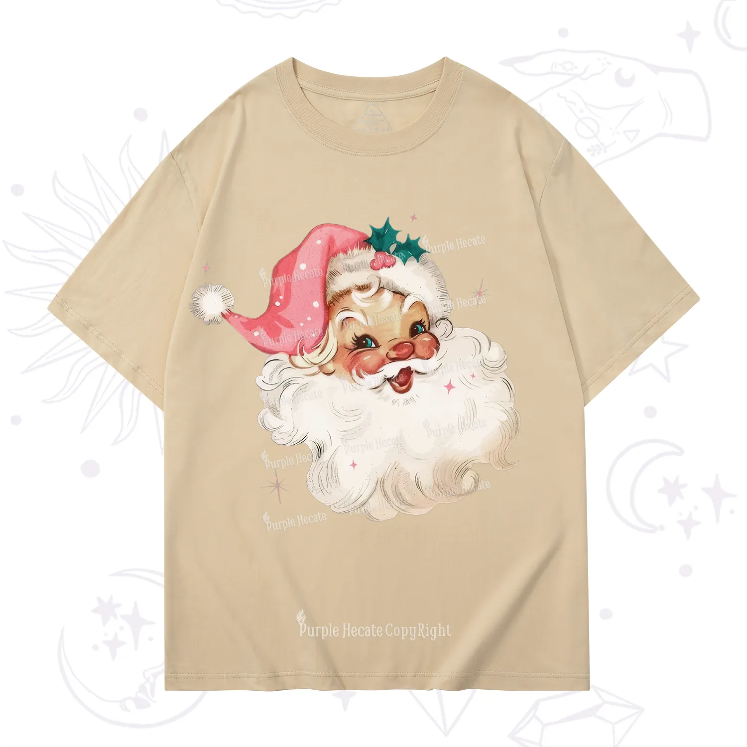 Purplehecate Pink Santa Christmas T-Shirt