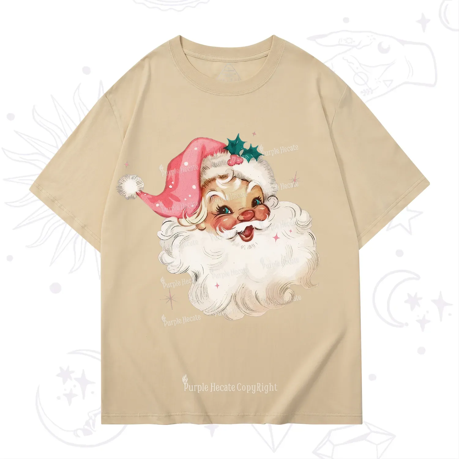 Purplehecate Pink Santa Christmas T-Shirt