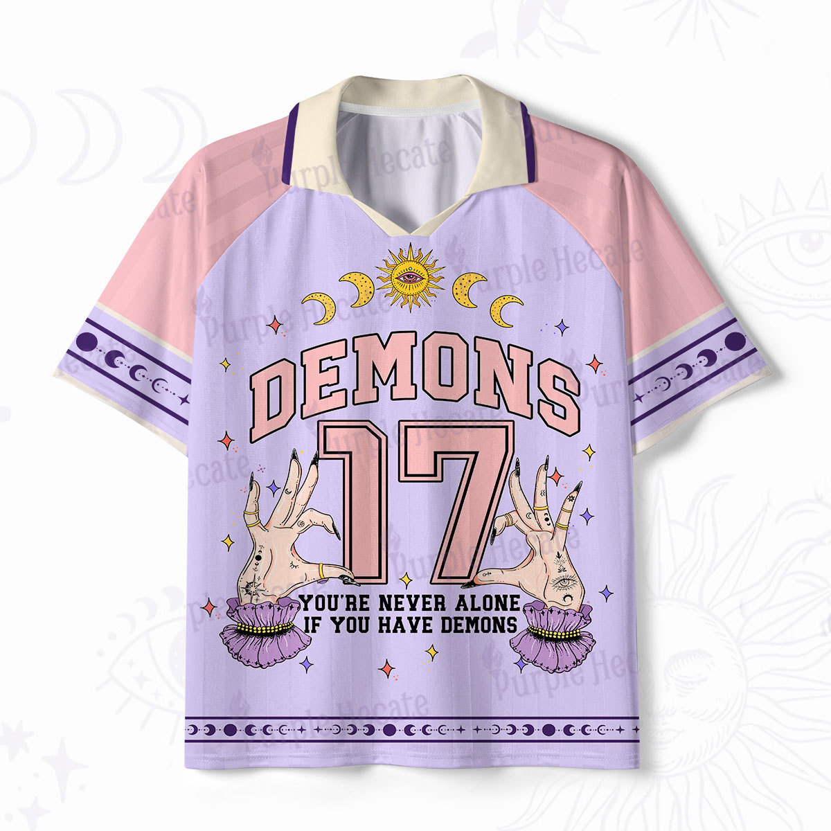 Purplehecate Celestial Demons 17 Polo Collar Unisex Jersey