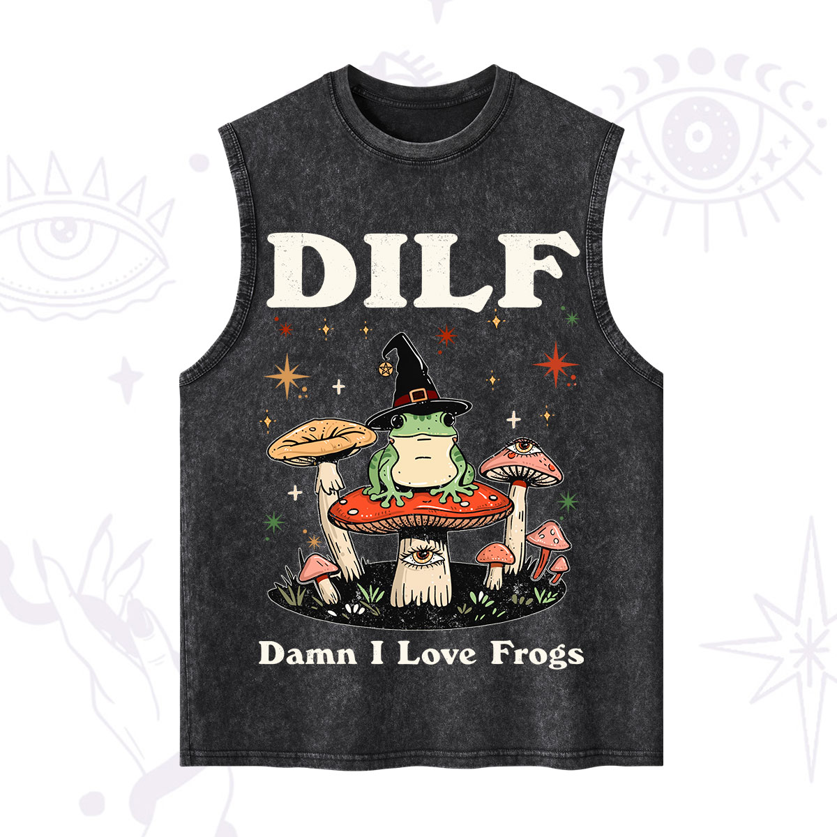 Purplehecate Dilf Damn I Love Frogs Washed Tank