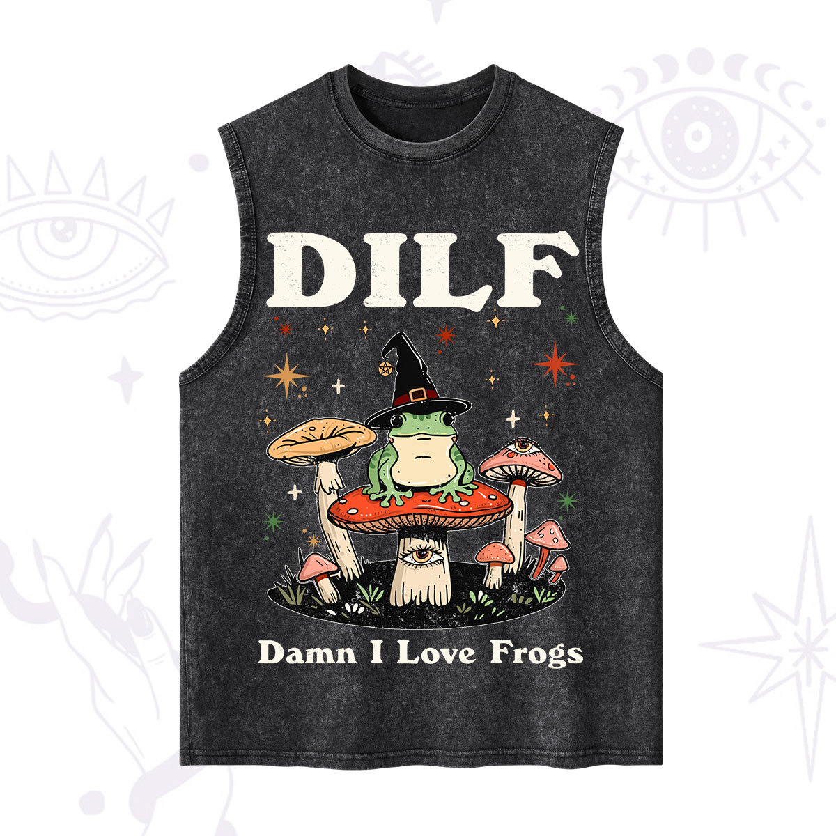 Purplehecate Dilf Damn I Love Frogs Washed Tank