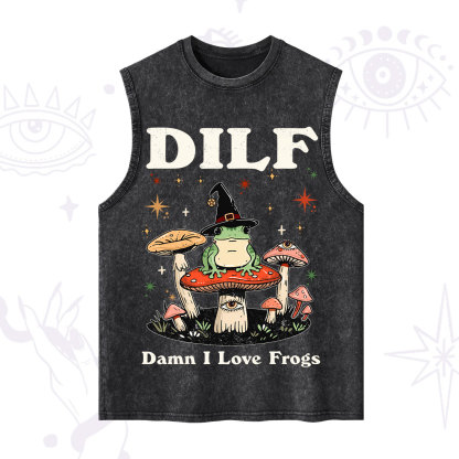 Purplehecate Dilf Damn I Love Frogs Washed Tank